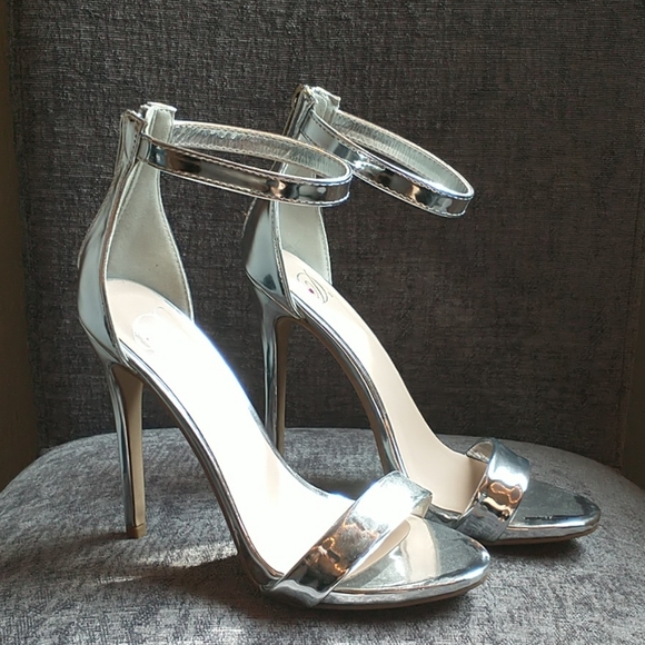 Shoes - Silver strappy stiletto heels